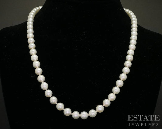 14k Yellow Gold 7mm Cultured Pearl Ladies Necklace 20.5"L i20349b