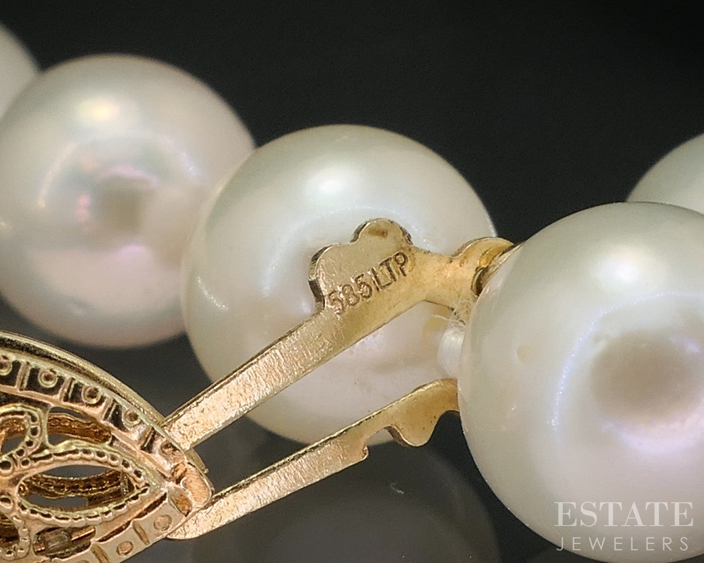 14k Yellow Gold 7mm Cultured Pearl Ladies Necklace 20.5"L i20349b