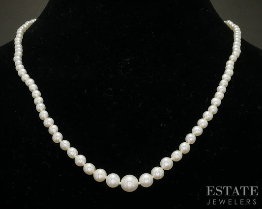 14k Yellow Gold 3-7.6mm Cultured Pearl Ladies Necklace 18"L i20348b