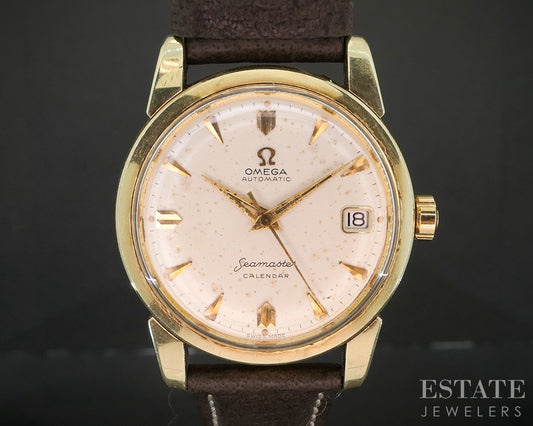 Vintage 1958 Omega Seamaster Calendar Gold Capped Cal. 503 Mens Watch i20381