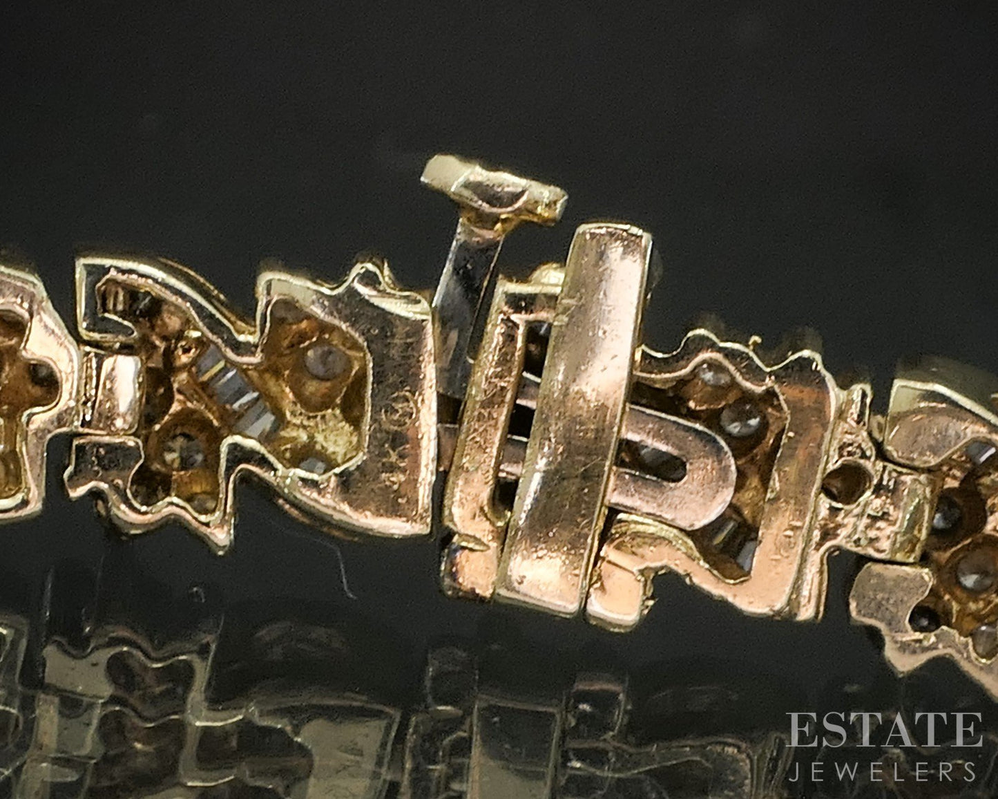 14k Yellow Gold Natural 4ctw Diamond Cluster Tennis Bracelet 23.4g 7.5"L i20382