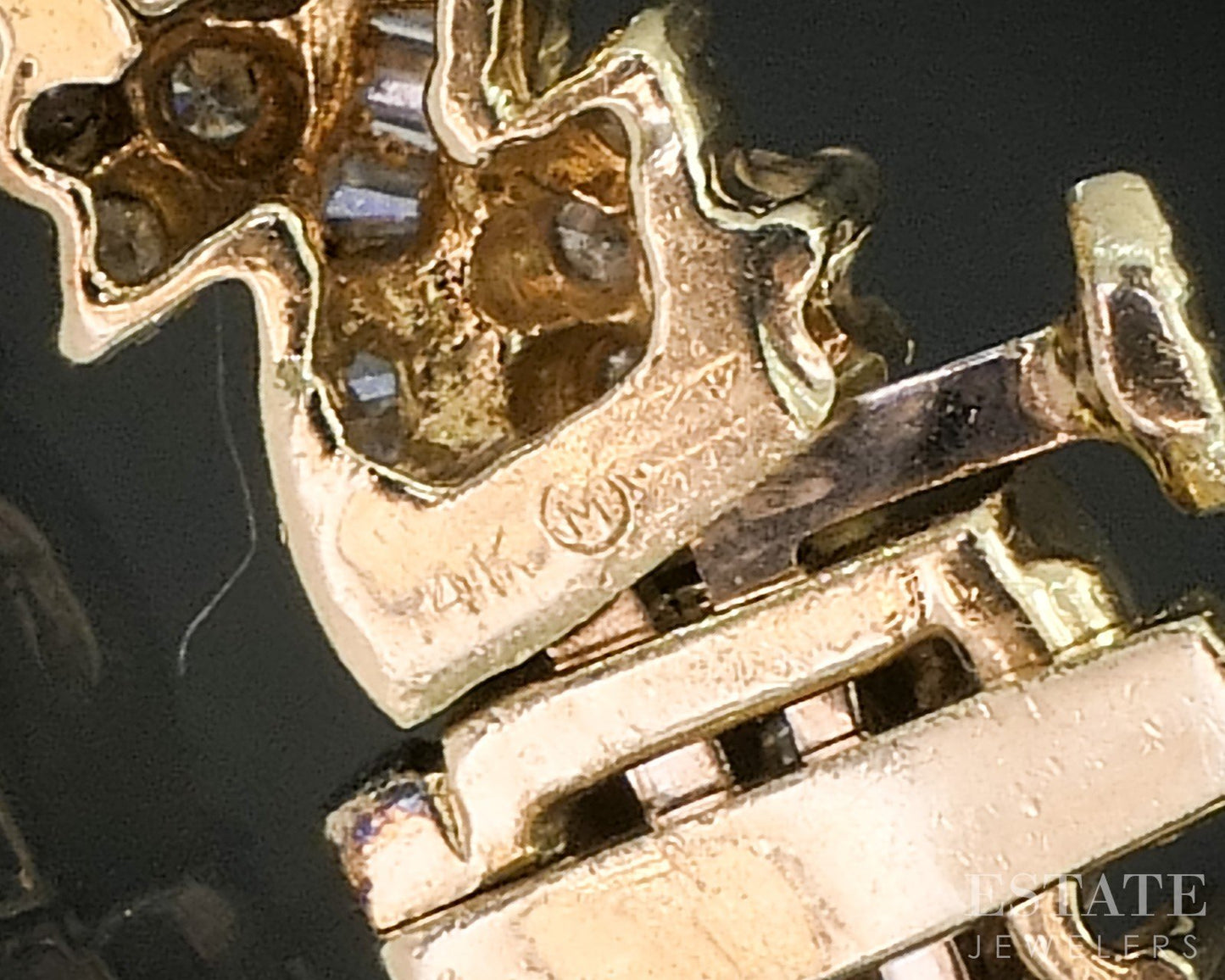 14k Yellow Gold Natural 4ctw Diamond Cluster Tennis Bracelet 23.4g 7.5"L i20382