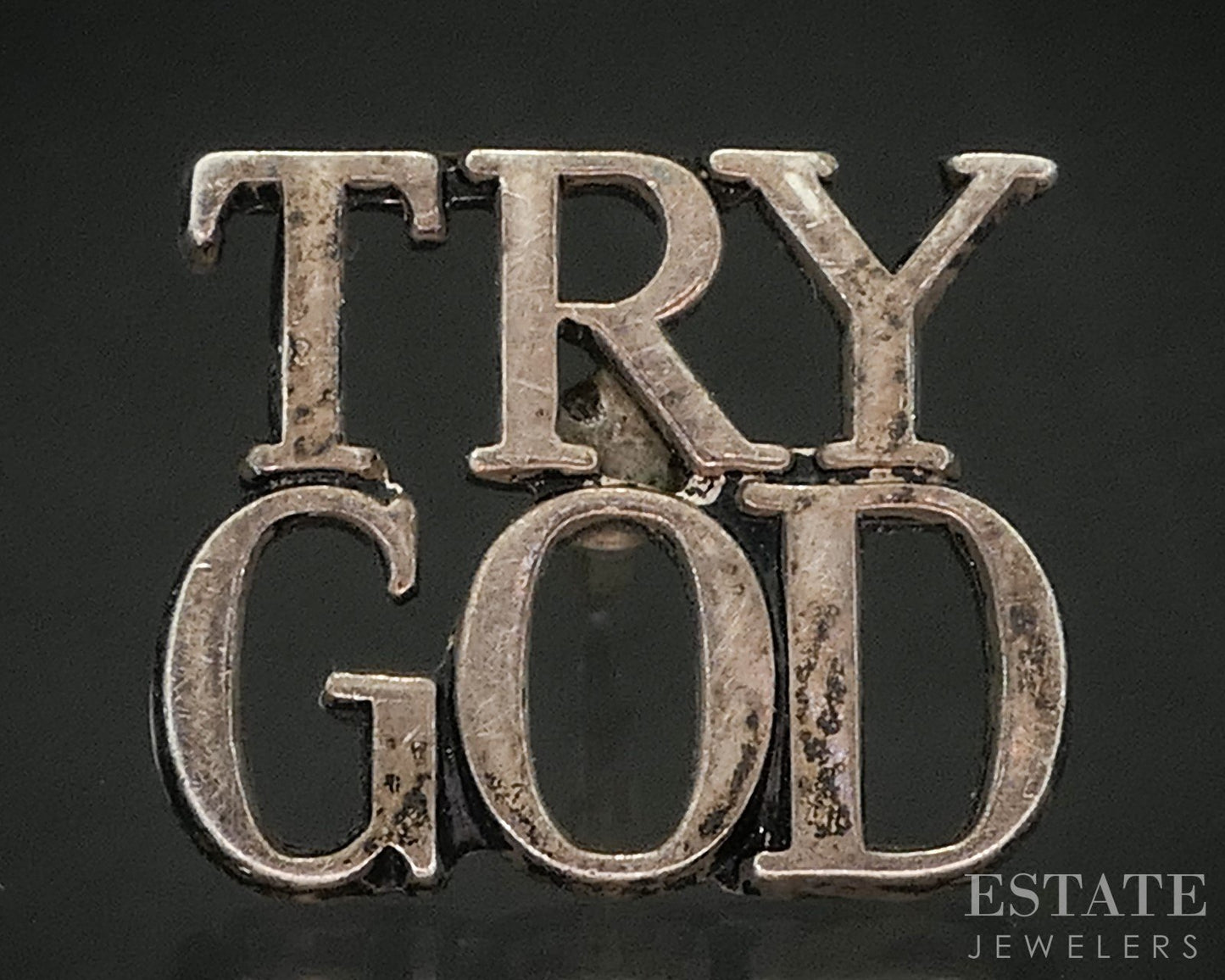 Vintage Sterling Silver Tiffany & Co. Try God Pin 1.2g i20370