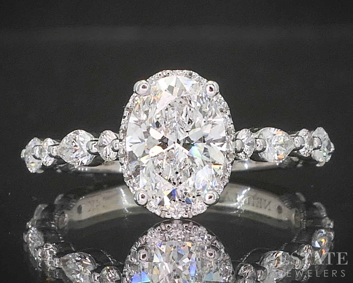 14k White Gold Natural 1.46ctw Diamond Neil Lane Halo Engagement Ring 2g i20369