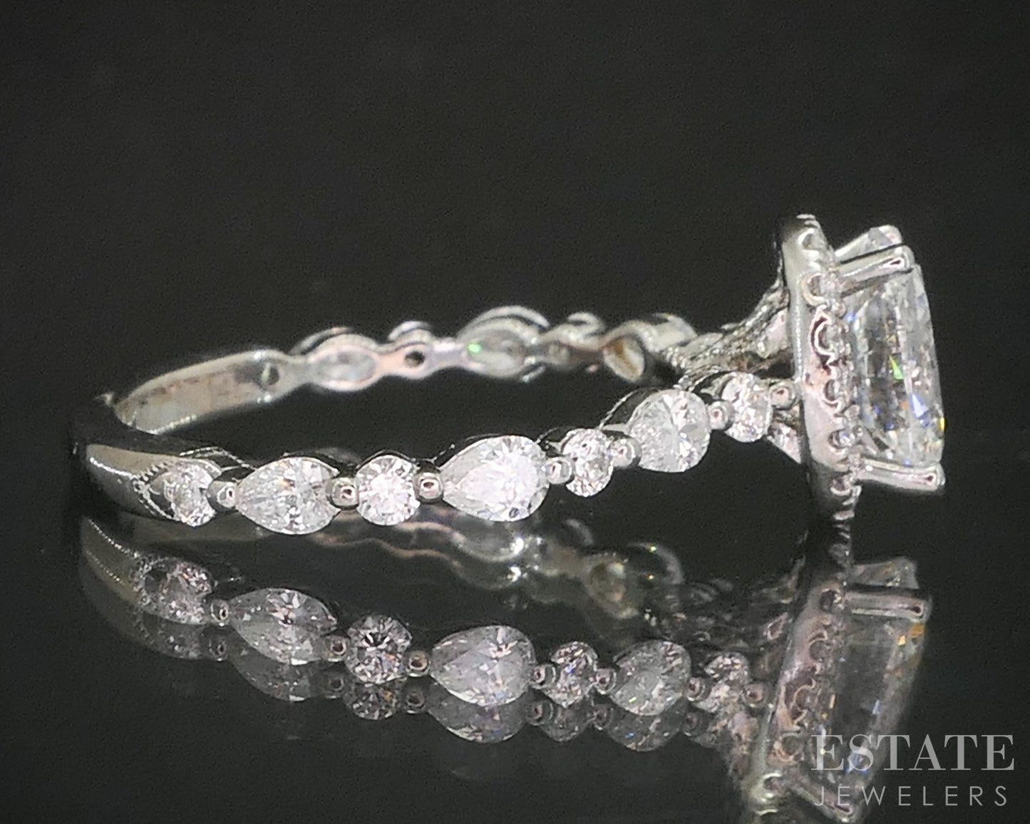 14k White Gold Natural 1.46ctw Diamond Neil Lane Halo Engagement Ring 2g i20369