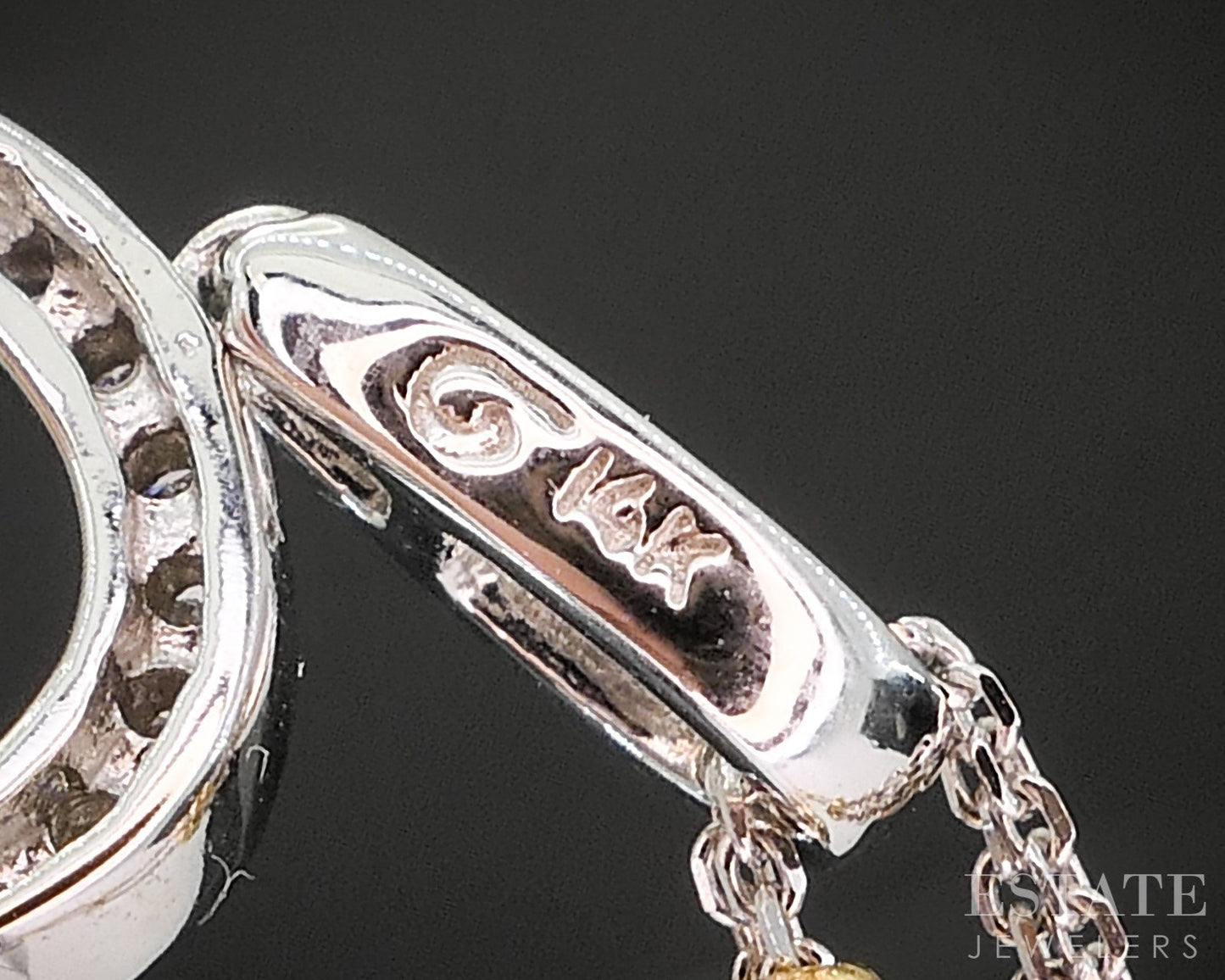 14k Yellow & White Gold Natural .50ctw Diamond Flower Necklace 10.7g 16"L i20383