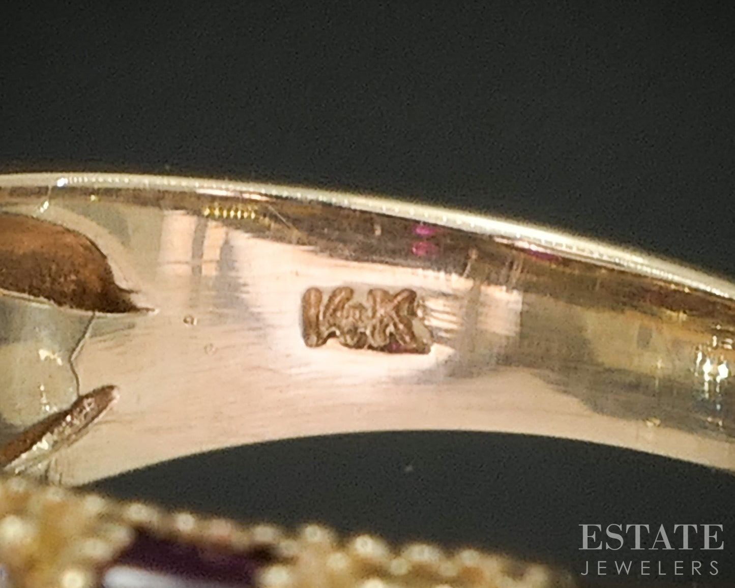 14k Yellow Gold EFFY Natural Ruby & Diamond Ladies Band Ring 8.9g i20380