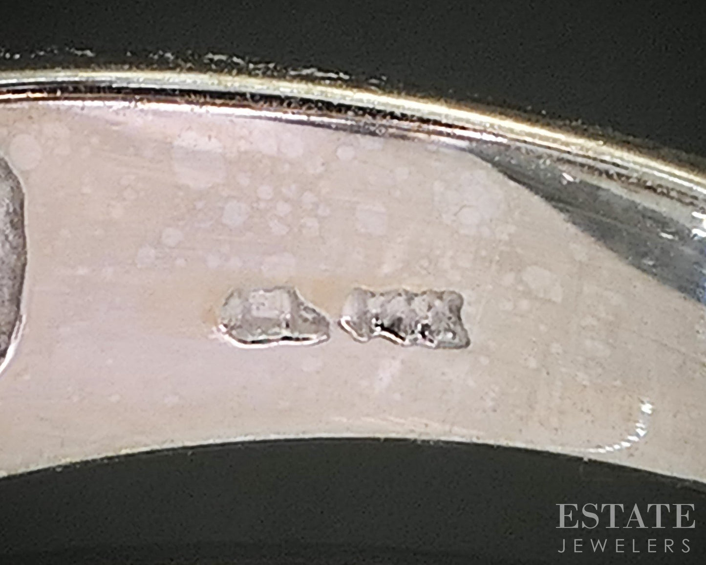 14k White Gold Natural Green & White Diamond Ladies Band Ring 4.7g i20377