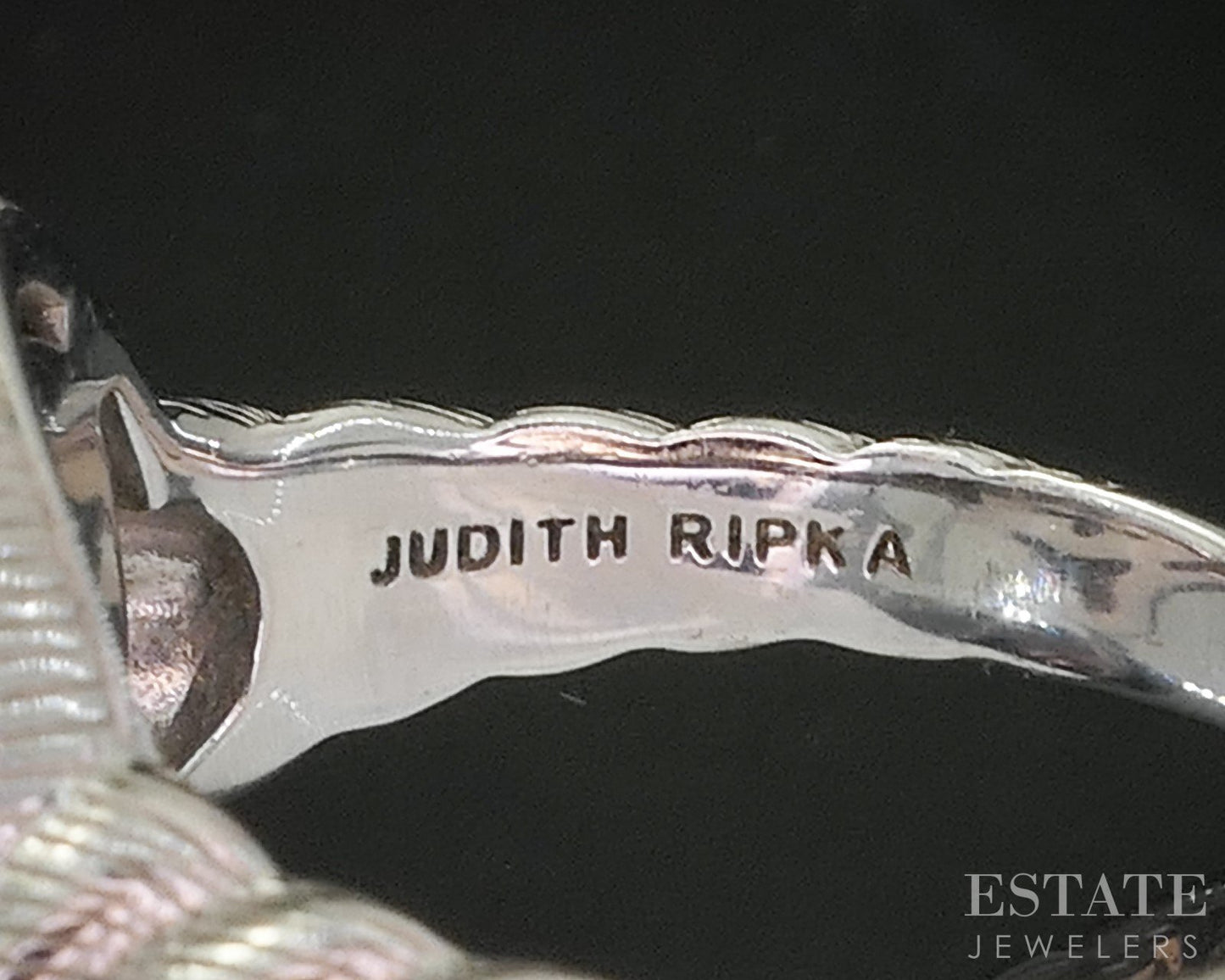 Sterling Silver Judith Ripka Black Pearl & Blue Topaz Ladies Ring 12.8g i20388