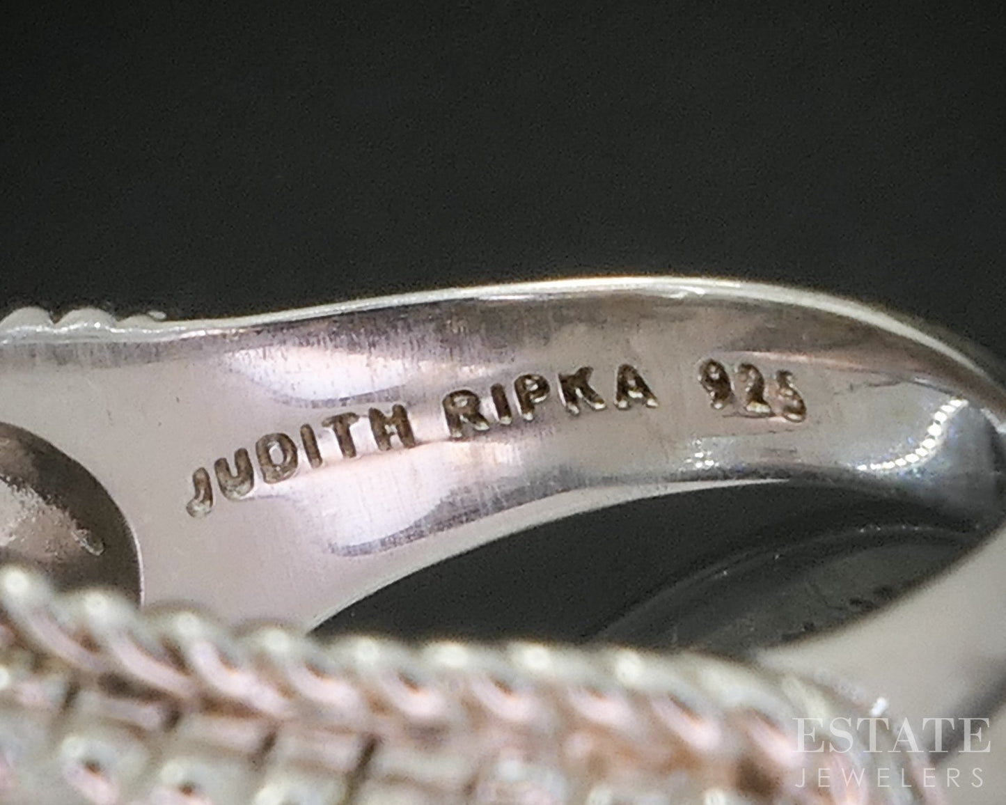 Sterling Silver Judith Ripka Mabe Pearl & CZ Ladies Ring 11.8g i20389