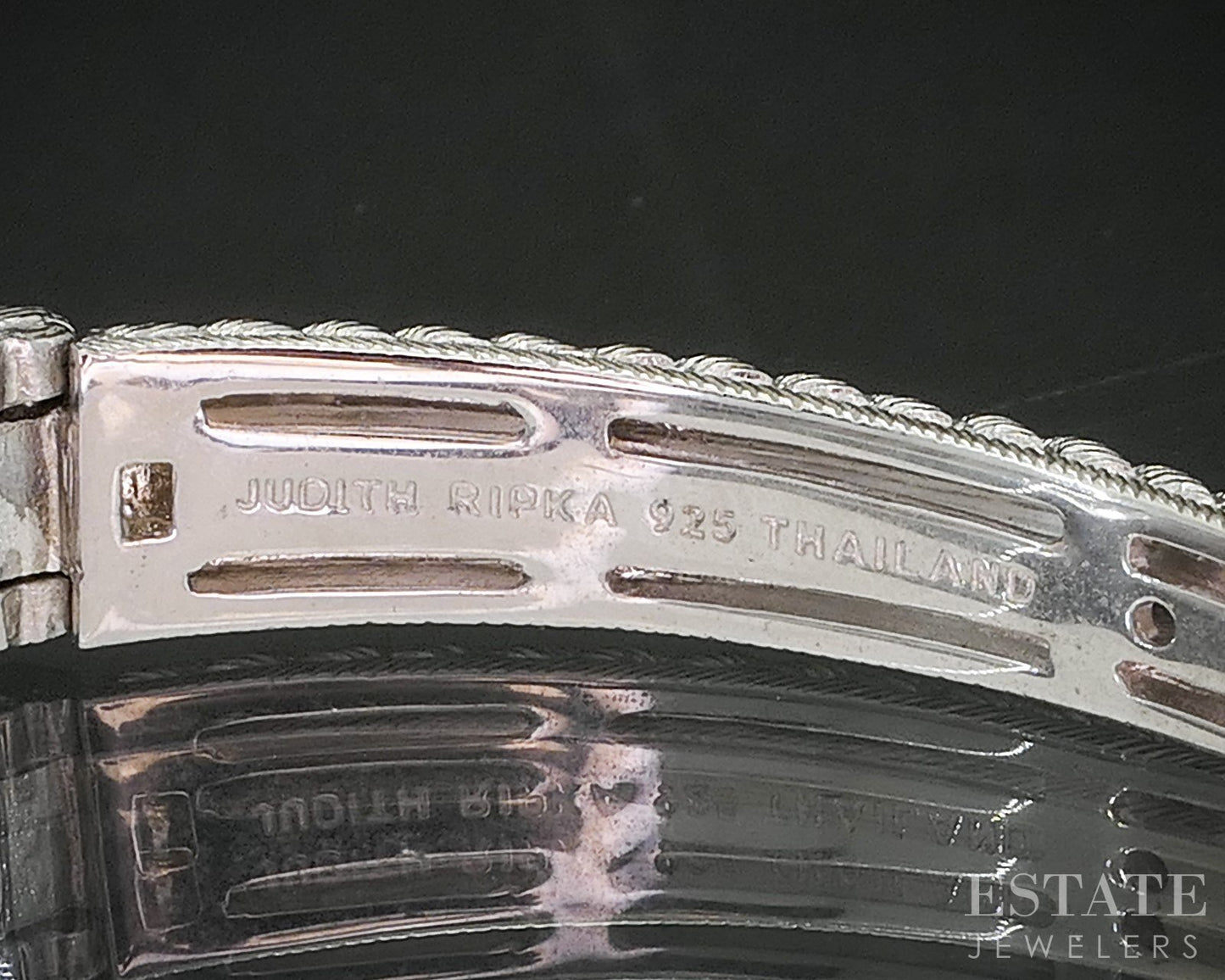 Sterling Judith Ripka Braided Cable Hinged Cuff Bracelet 31g i20395