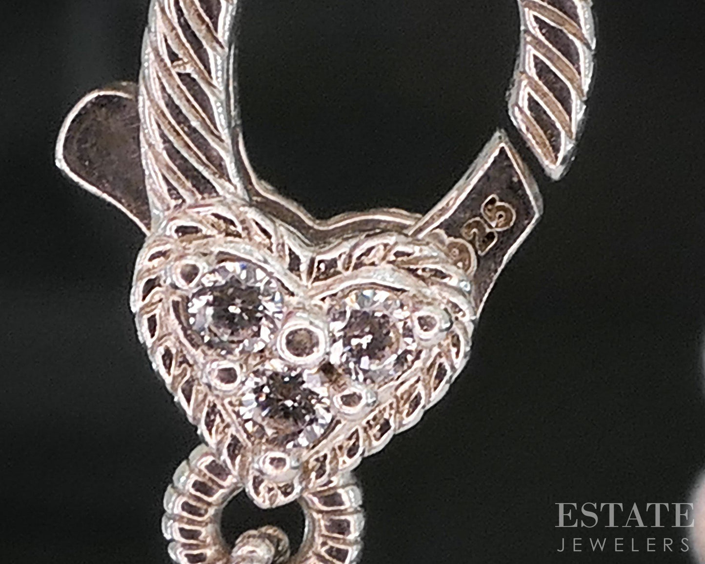 Sterling Judith Ripka Freshwater Pearl & CZ Cable Link Necklace 47g 36"L i20407