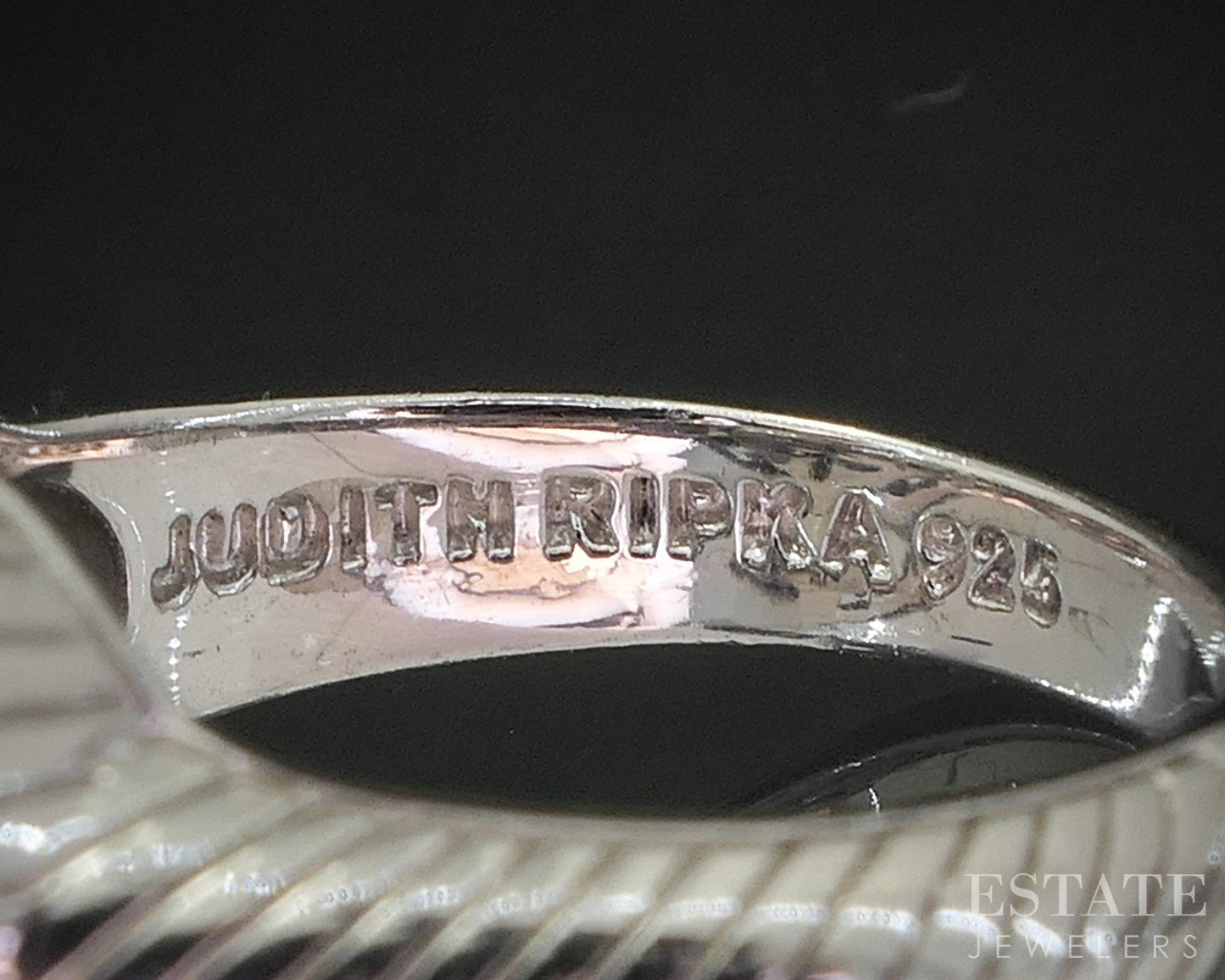 Sterling Silver Judith Ripka Natural Rose Quartz & CZ Heart Ring 9g i20460