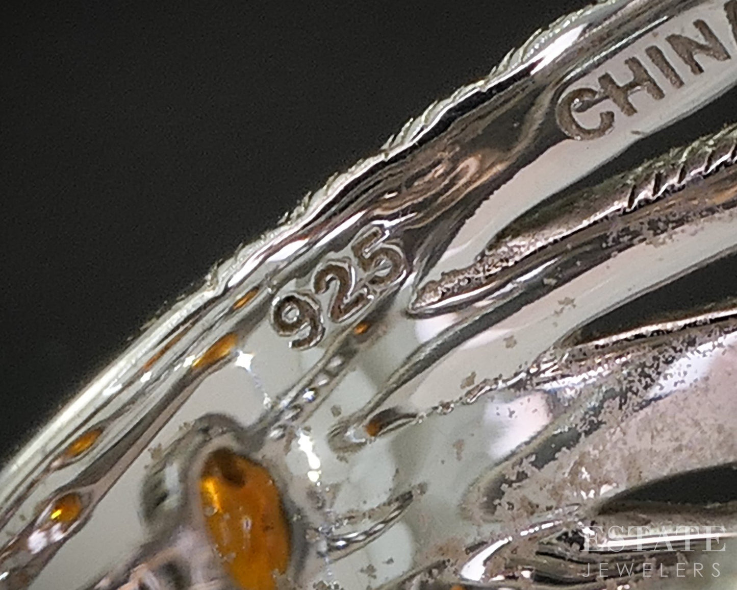 Sterling Silver Judith Ripka Garnet & CZ Cable Ladies Band Ring 9g i20457