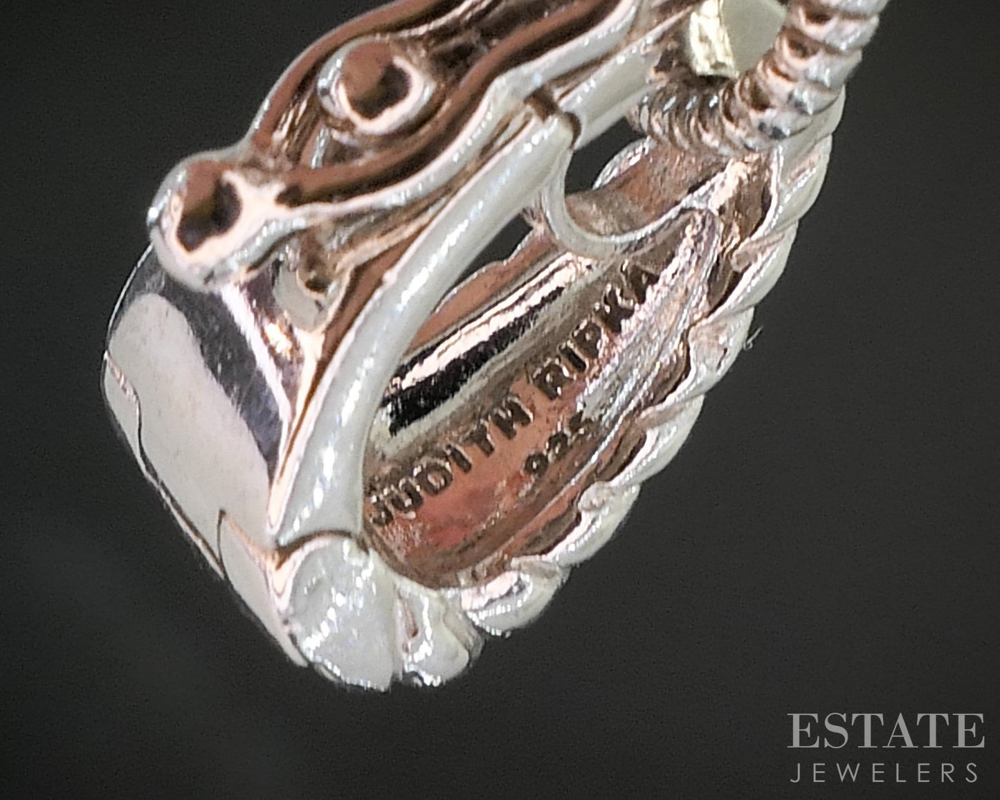 Sterling Silver Judith Ripka Red Enameled Heart Ladies Locket 12.5g i20562