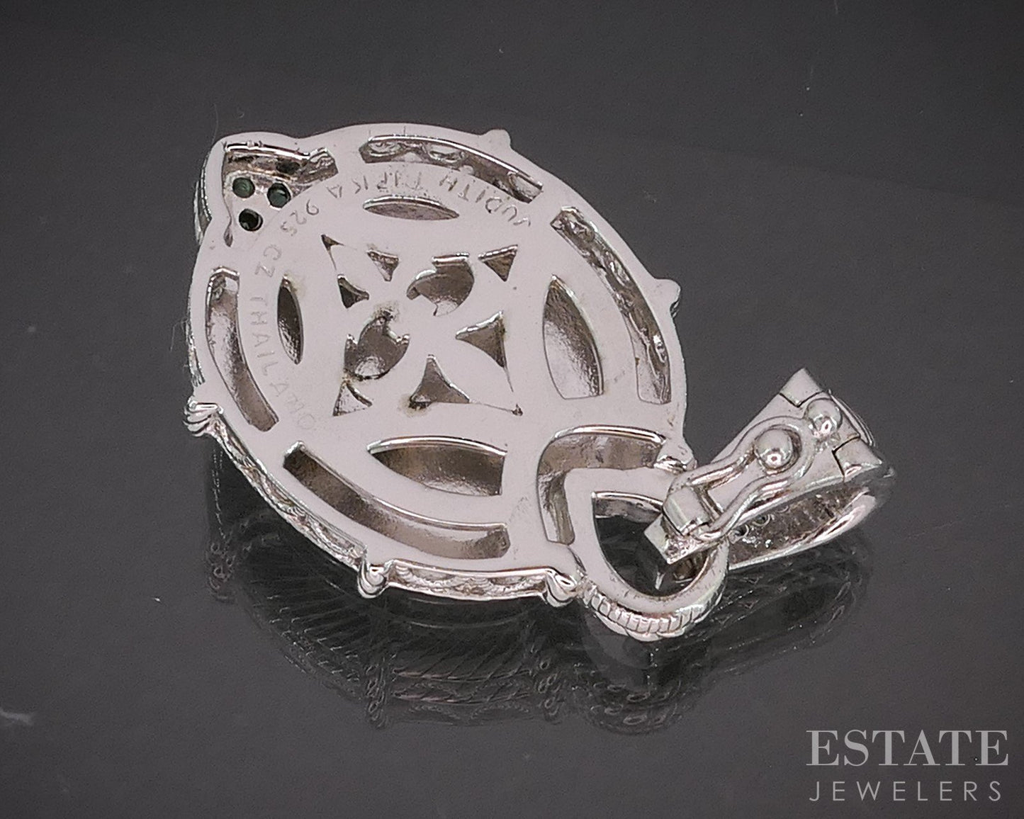 Sterling Silver Judith Ripka Green Goddess Doublet Pendant 14.3g i20450