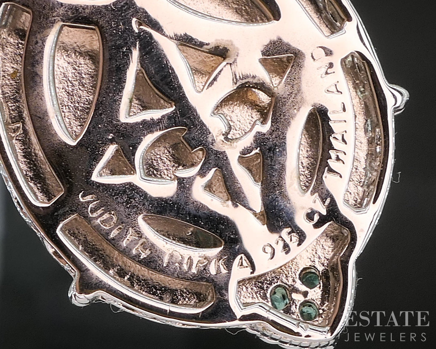 Sterling Silver Judith Ripka Green Goddess Doublet Pendant 14.3g i20450