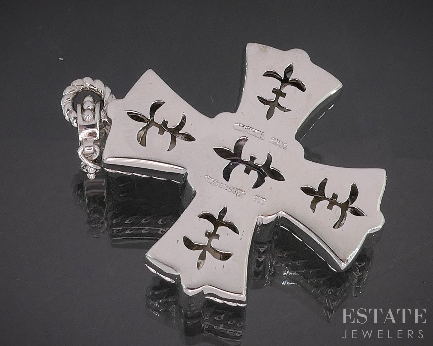 Sterling Silver Judith Ripka Multi Gem Maltese Cross Pendant 19.9g i20443