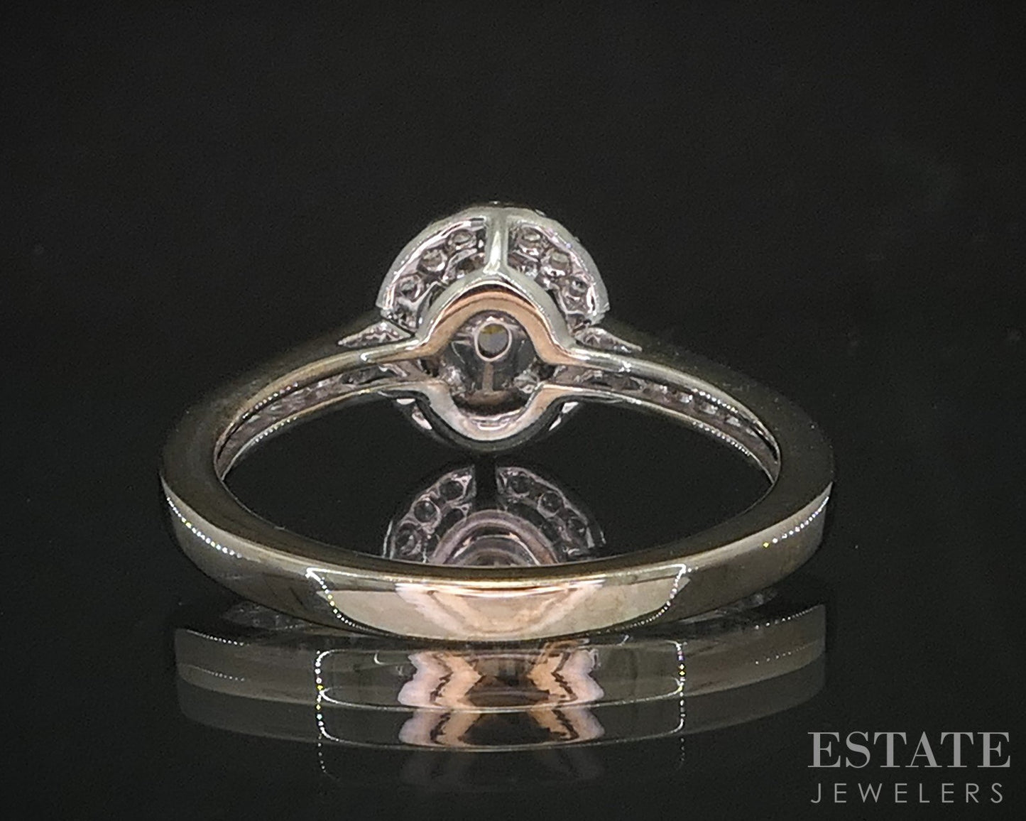 18k White Gold Natural .60ctw Fancy Yellow Diamond Engagement Ring 3.4g p92249