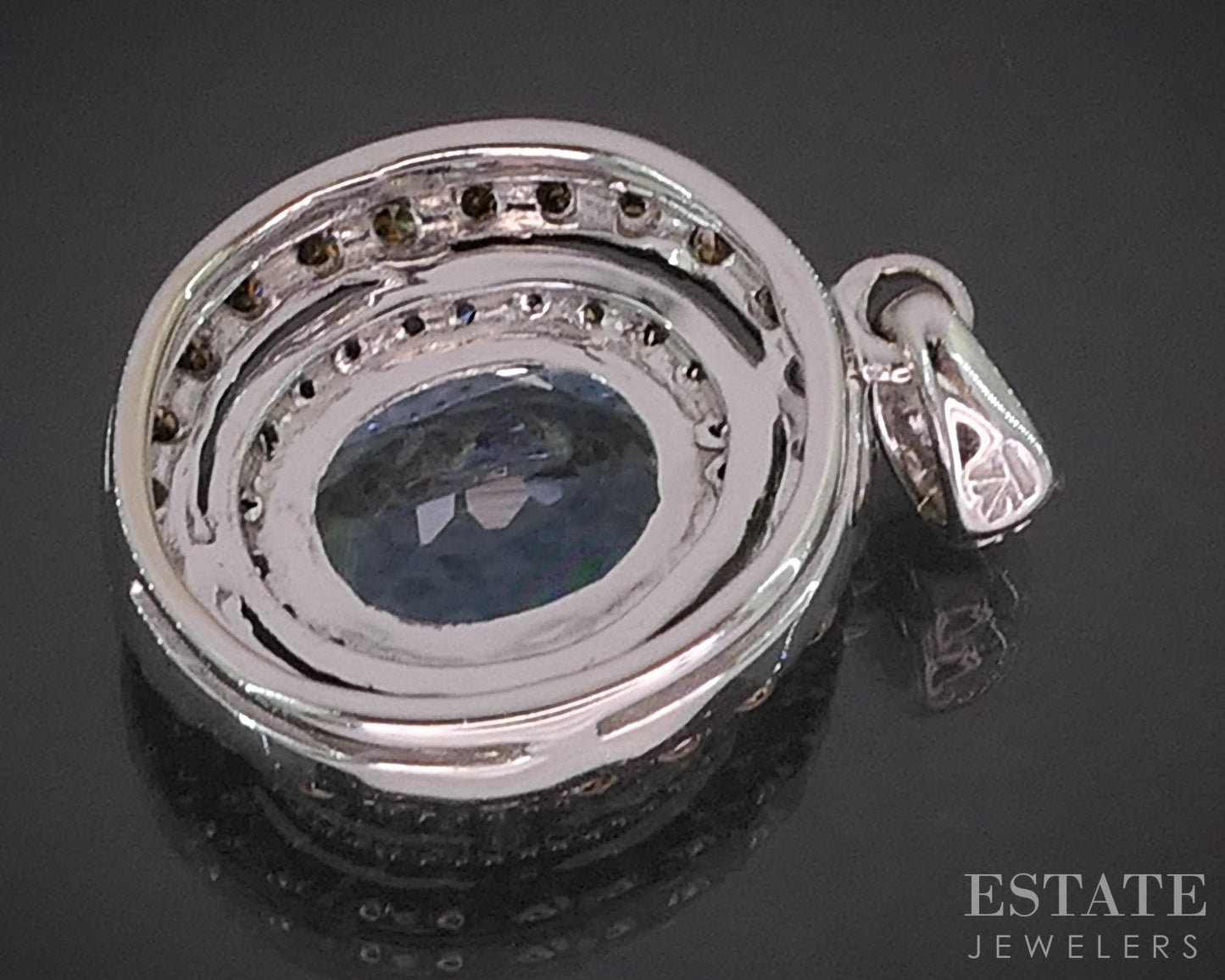 14k Vanilla Gold LeVian Natural Aquamarine & Diamond Pendant 3.1g i20430