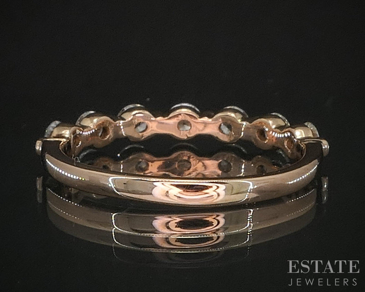 14k Rose Gold Round Natural .59ctw Diamond Ladies Wedding Band 2.1g i20431