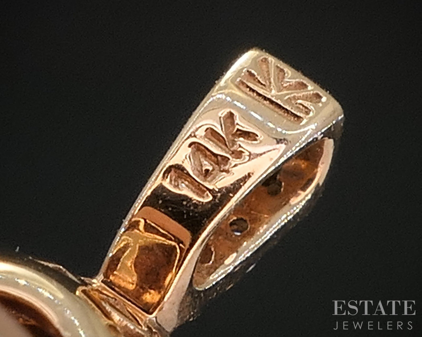 14k Strawberry Gold LeVian Natural Rhodolite Garnet & Diamond Pendant 2g i20429