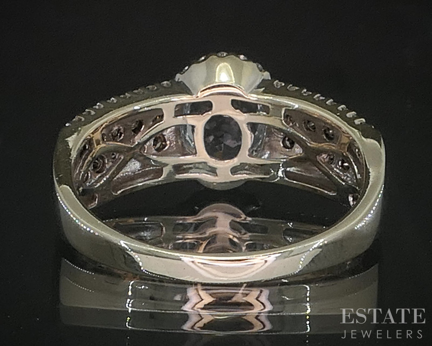 14k Vanilla Gold LeVian Natural Aquamarine & Diamond Ladies Ring 4.3g i20427