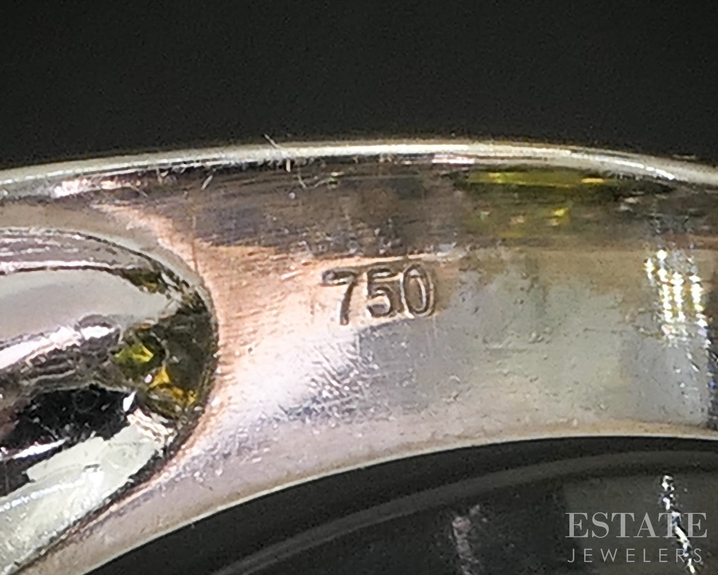 18k White Gold Natural Green Tourmaline & Diamond Ladies Ring 8.1g i20416