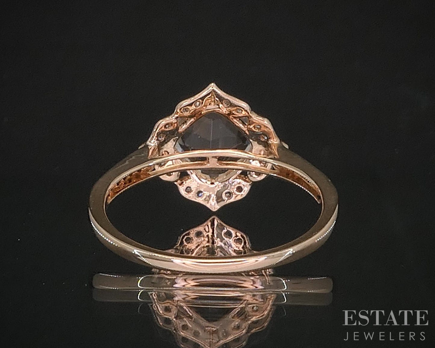 14k Rose Gold Cushion Natural Morganite & Diamond Halo Ladies Ring 1.9g i20414