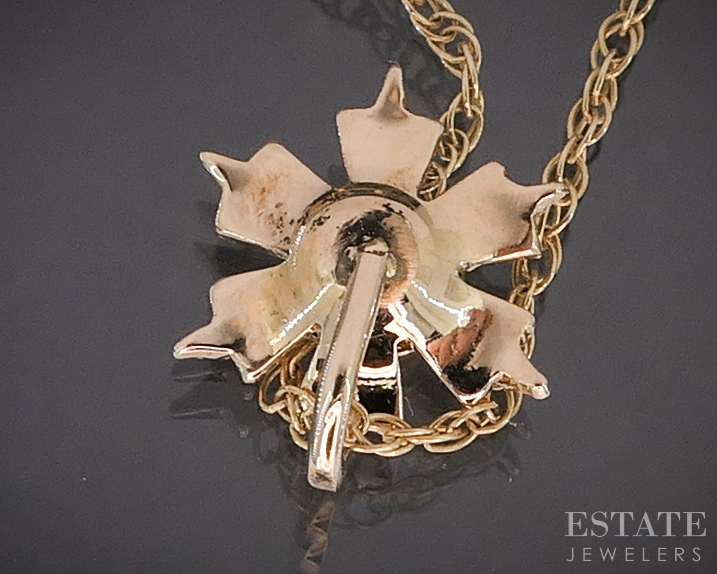 Antique Victorian 14k Yellow Gold Seed Pearl Flower Ladies Necklace 1.6g i20485