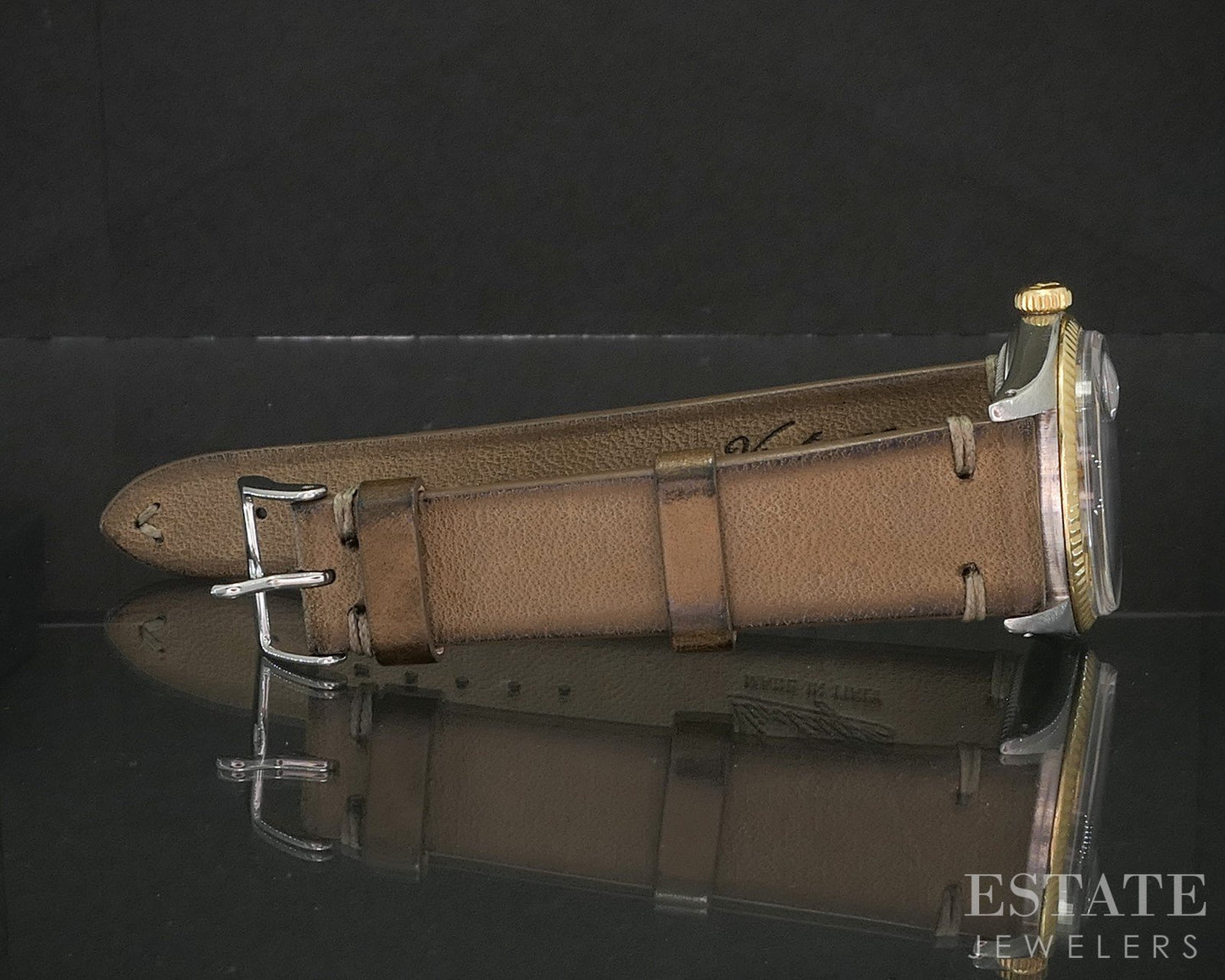 1978 Rolex Datejust Stainless Two Tone 1601 Slate Ghost Dial Mens Watch p92499