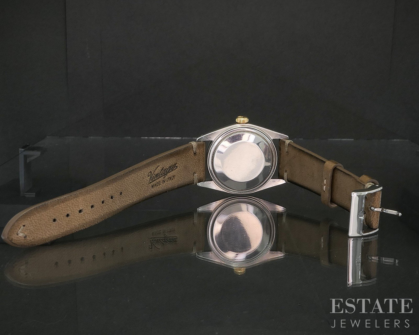 1978 Rolex Datejust Stainless Two Tone 1601 Slate Ghost Dial Mens Watch p92499