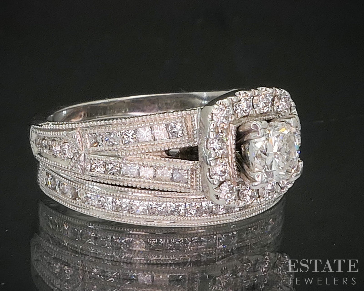 14k White Gold Cushion Natural 1.17ctw Diamond Neil Lane Wedding Set 8g i20479