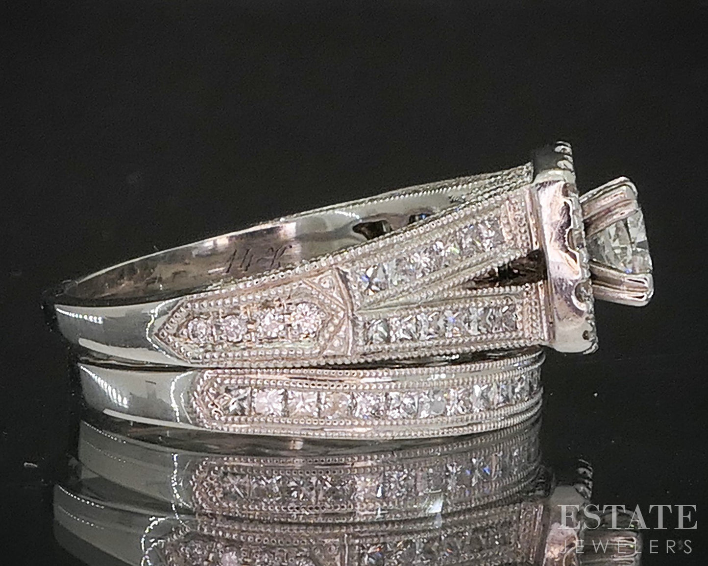 14k White Gold Cushion Natural 1.17ctw Diamond Neil Lane Wedding Set 8g i20479