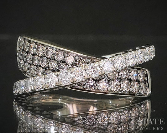 14k Vanilla Gold LeVian Natural 1.50ctw Chocolate & Vanilla Diamond Ring p92494