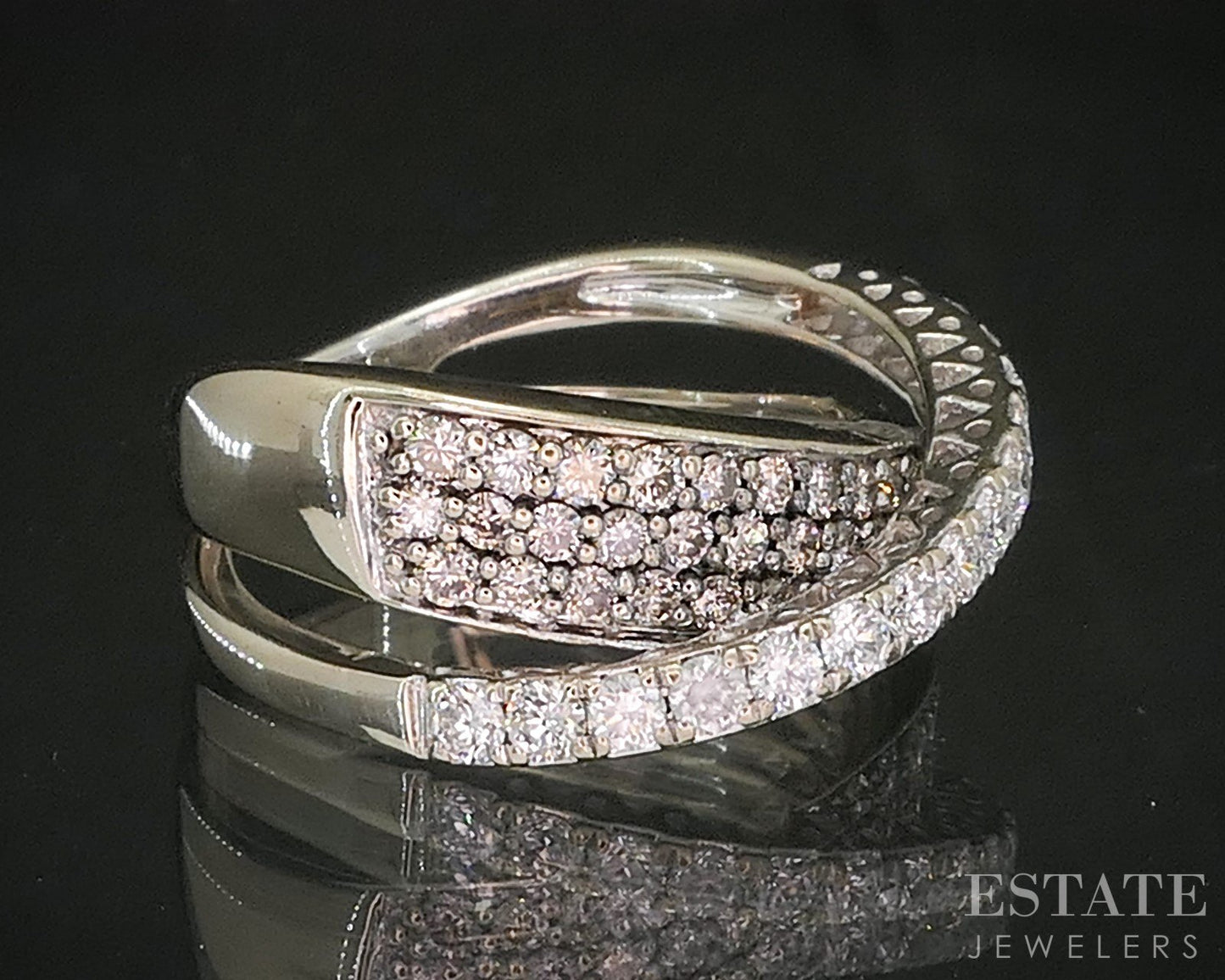 14k Vanilla Gold LeVian Natural 1.50ctw Chocolate & Vanilla Diamond Ring p92494