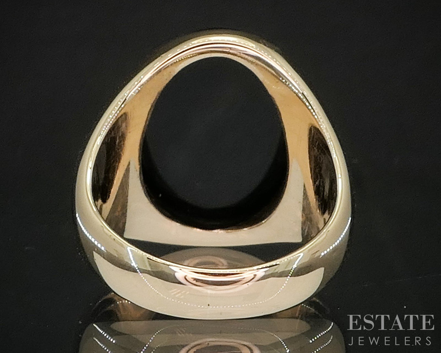 14k Yellow Gold Tiffany & Co. Black Onyx Classic Mens Ring 15.6g i20476