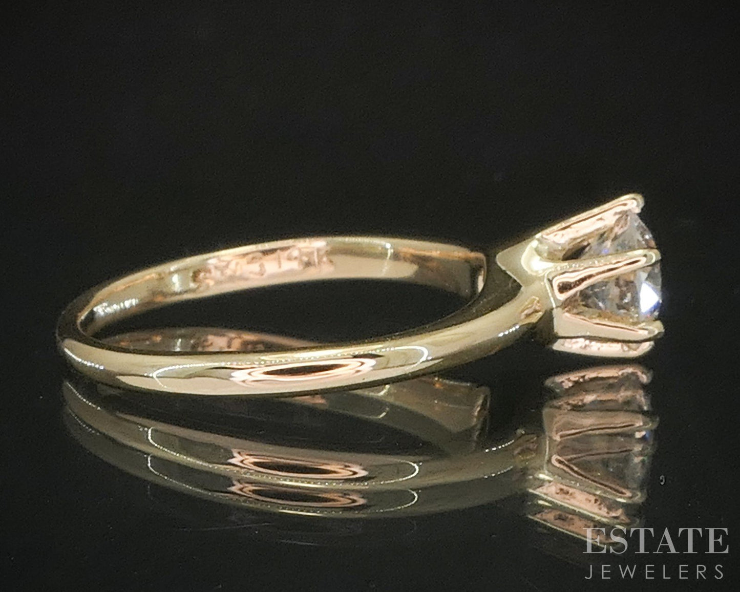 Antique 14k Yellow Gold European Natural .78ct Diamond Solitaire Ring i20480