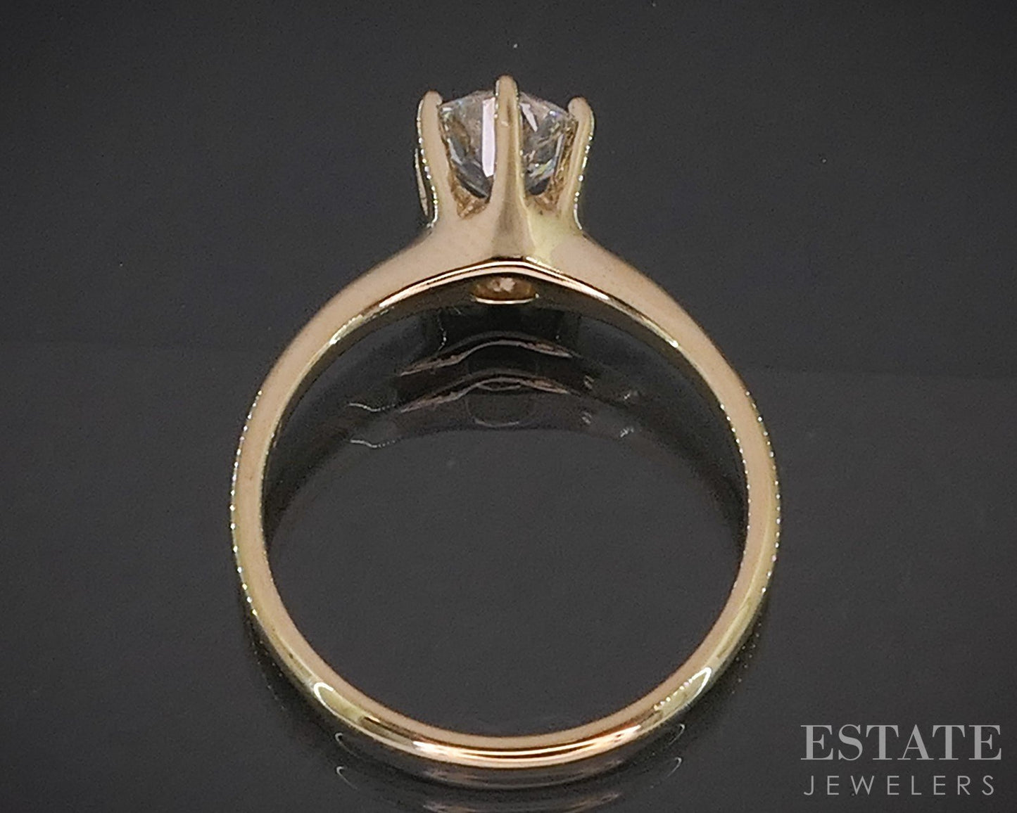 Antique 14k Yellow Gold European Natural .78ct Diamond Solitaire Ring i20480