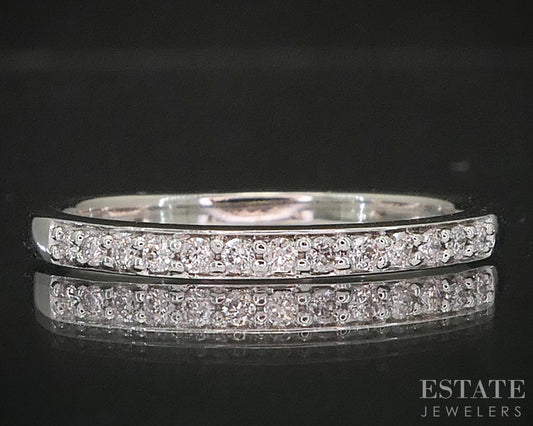 10k White Gold Natural .06ctw Diamond Ladies Wedding Band 1.8g i20474