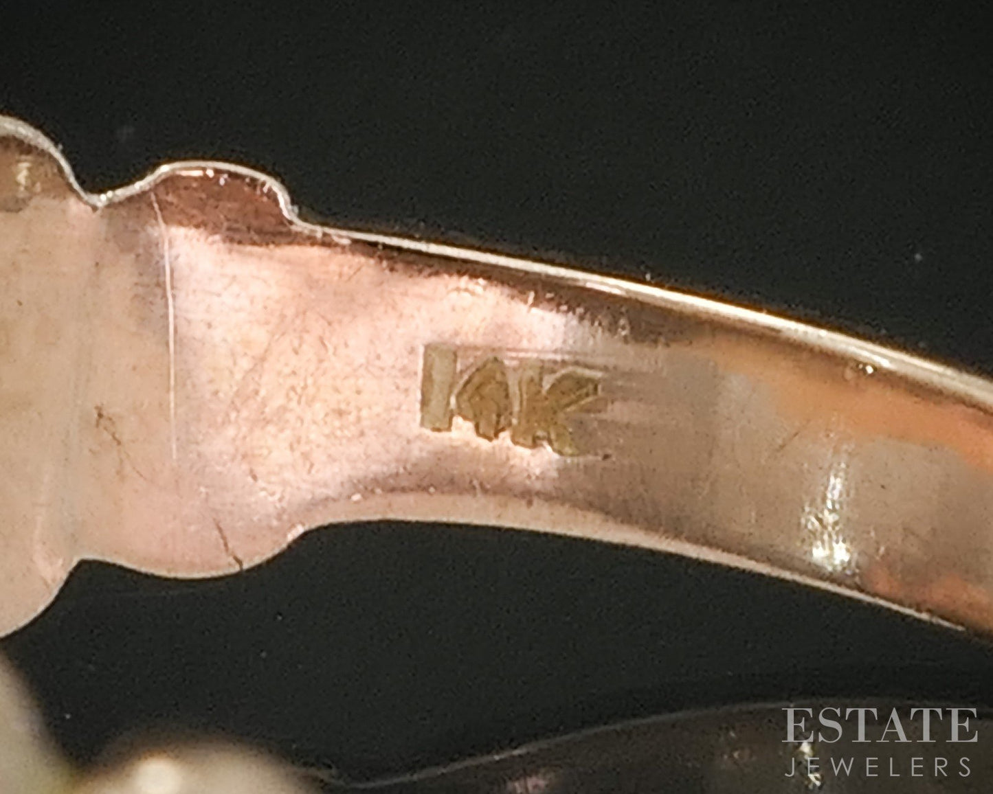 Antique Victorian 14k Yellow Gold Natural Diamond Ladies Band Ring 3.4g i20469