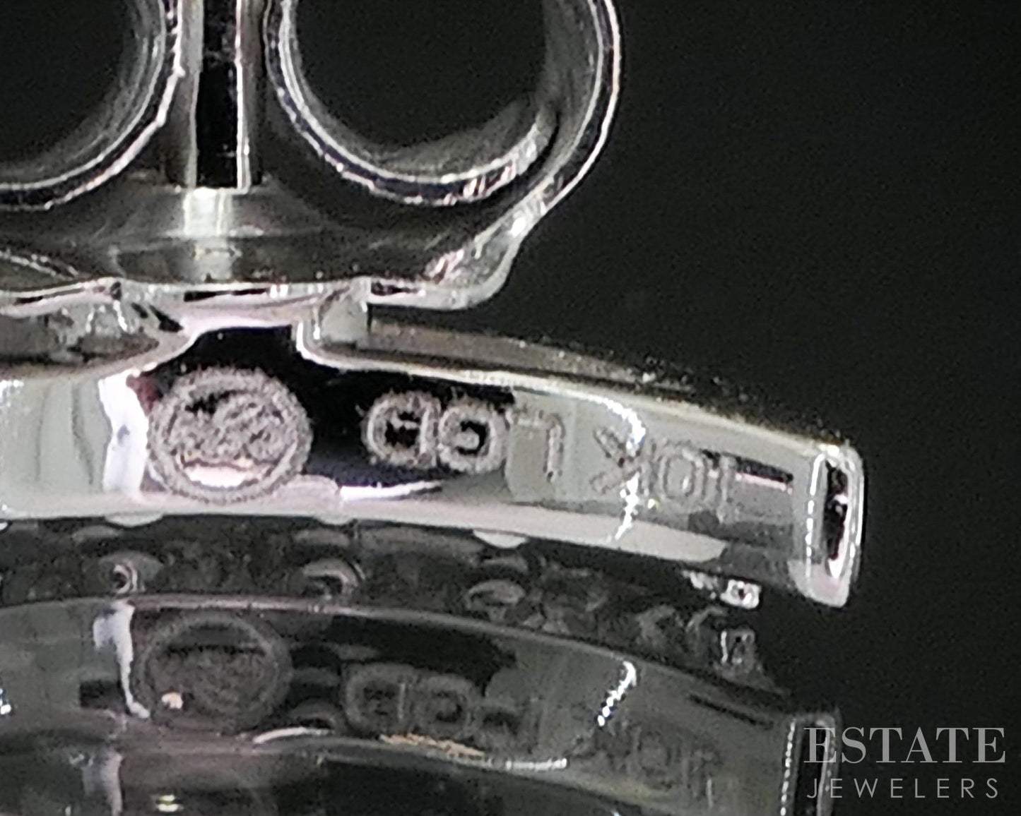 10k White Gold Lab Created .11ctw Diamond Crescent Moon Stud Earrings p14995