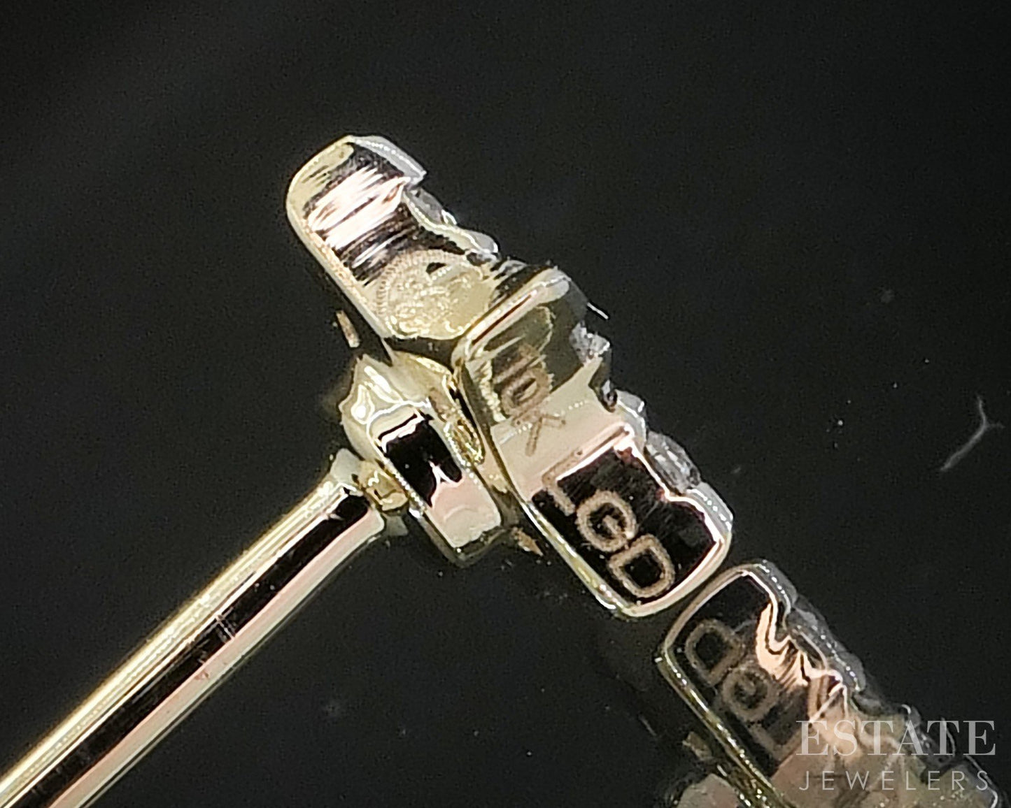 10k Yellow Gold Lab Created .09ctw Diamond Star Stud Earrings p14988