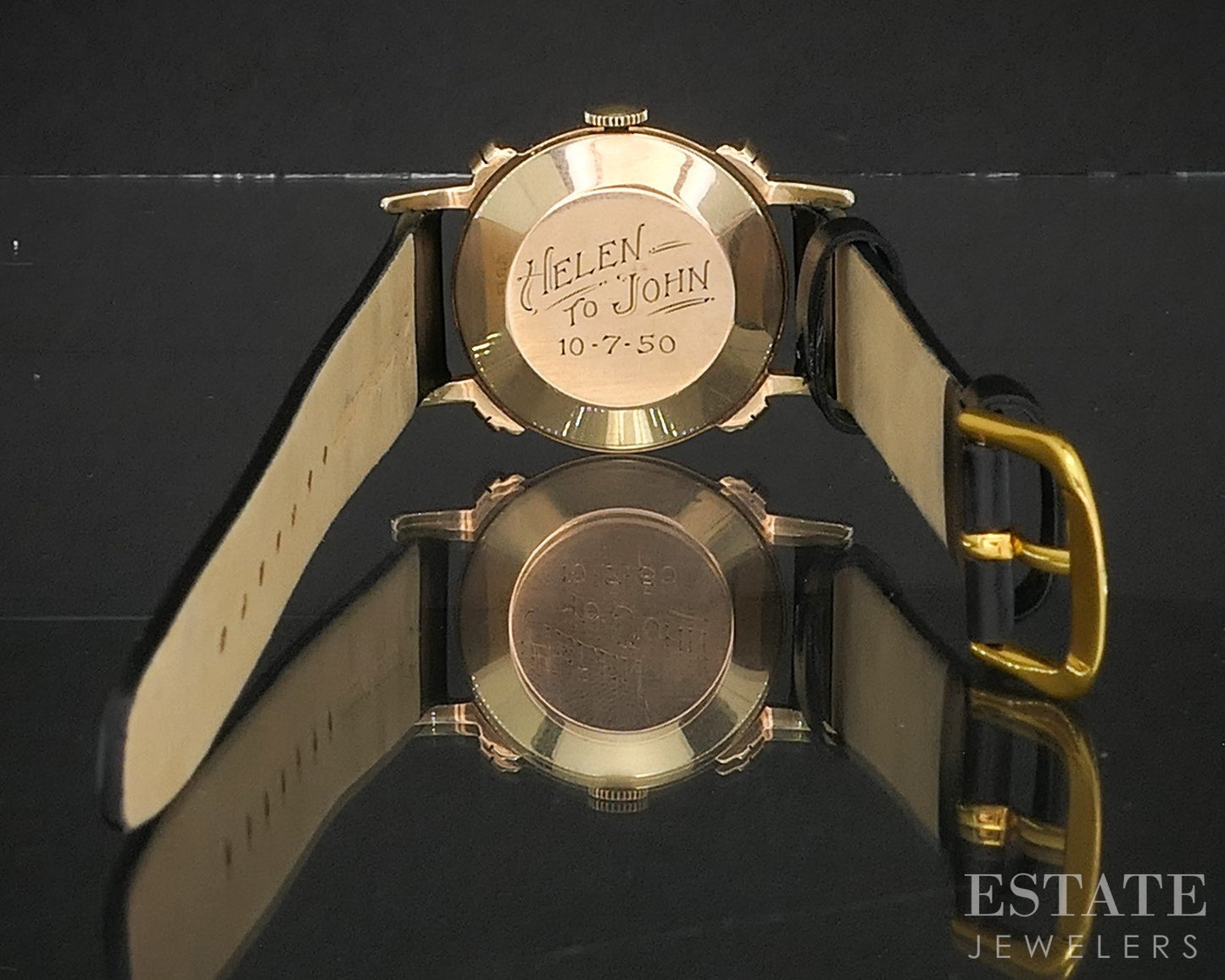 Vintage 1950 14k Yellow Gold Longines 22L Knotted Lugs Diamond Watch p15061