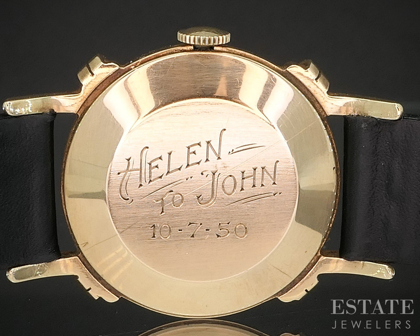 Vintage 1950 14k Yellow Gold Longines 22L Knotted Lugs Diamond Watch p15061