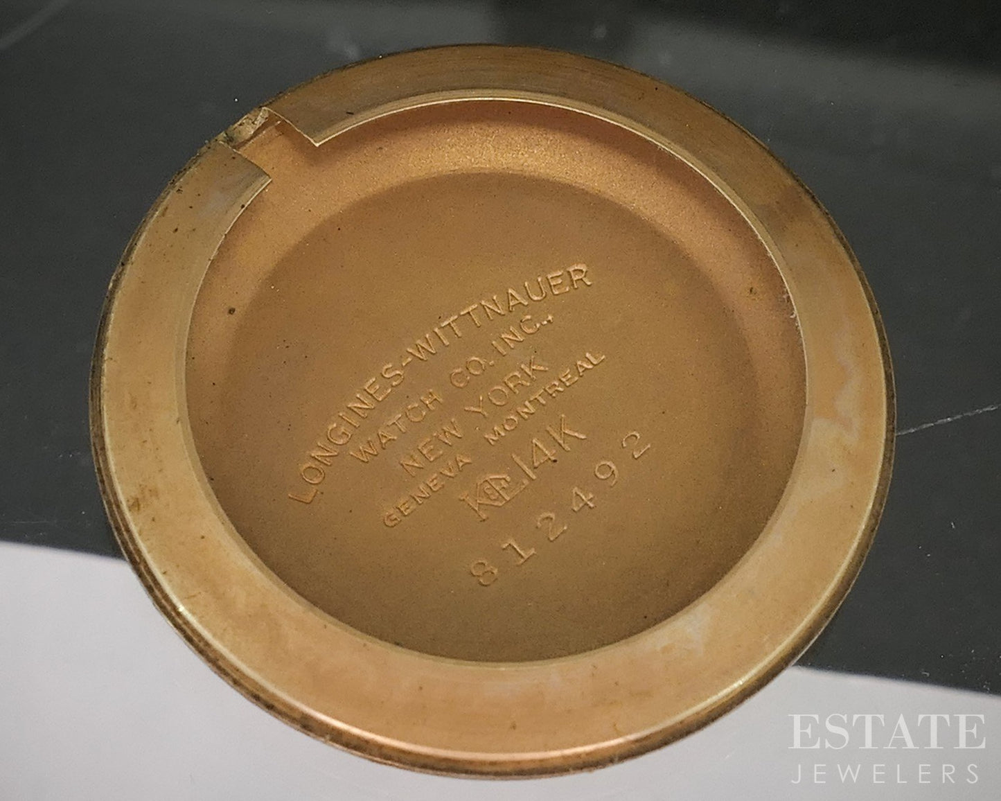 Vintage 1950 14k Yellow Gold Longines 22L Knotted Lugs Diamond Watch p15061