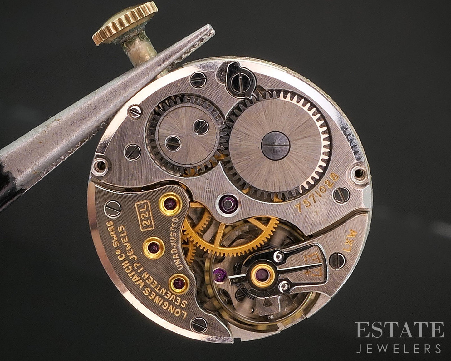 Vintage 1950 14k Yellow Gold Longines 22L Knotted Lugs Diamond Watch p15061