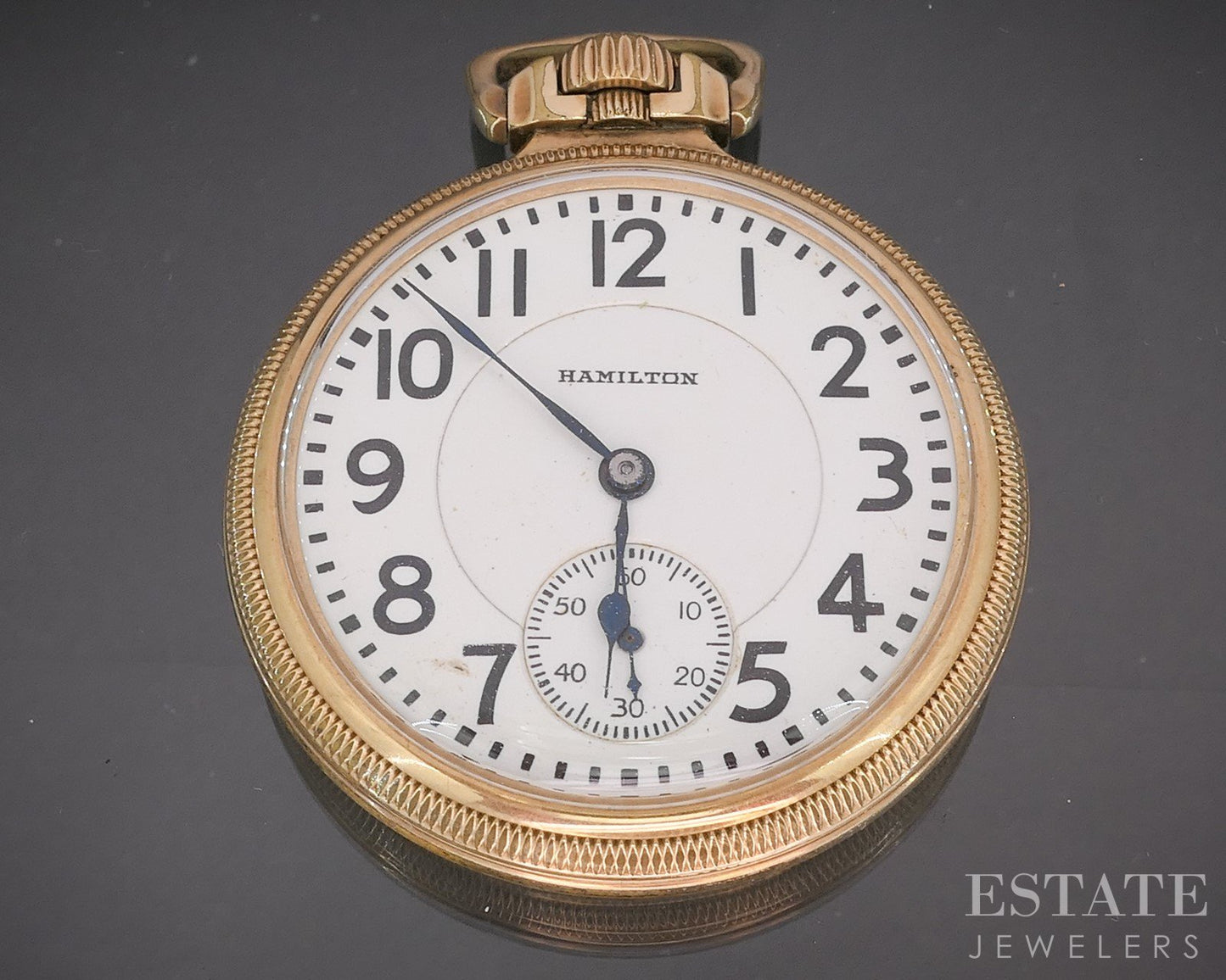 Antique Gold Filled Hamilton 978 17j Pocket Watch p15058