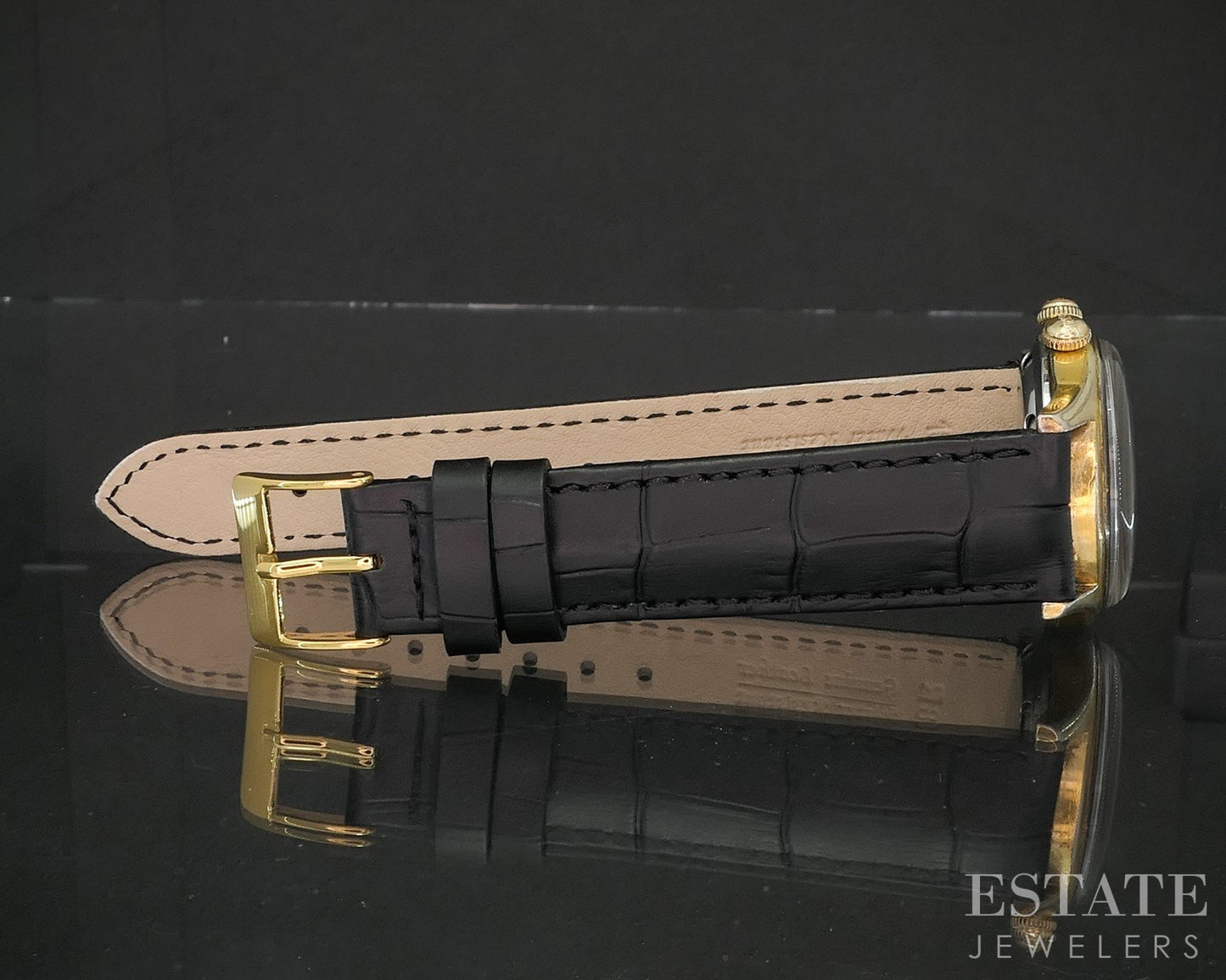 Vintage Benrus Wrist Alarm Date Stainless Two Tone Mens Watch p15045