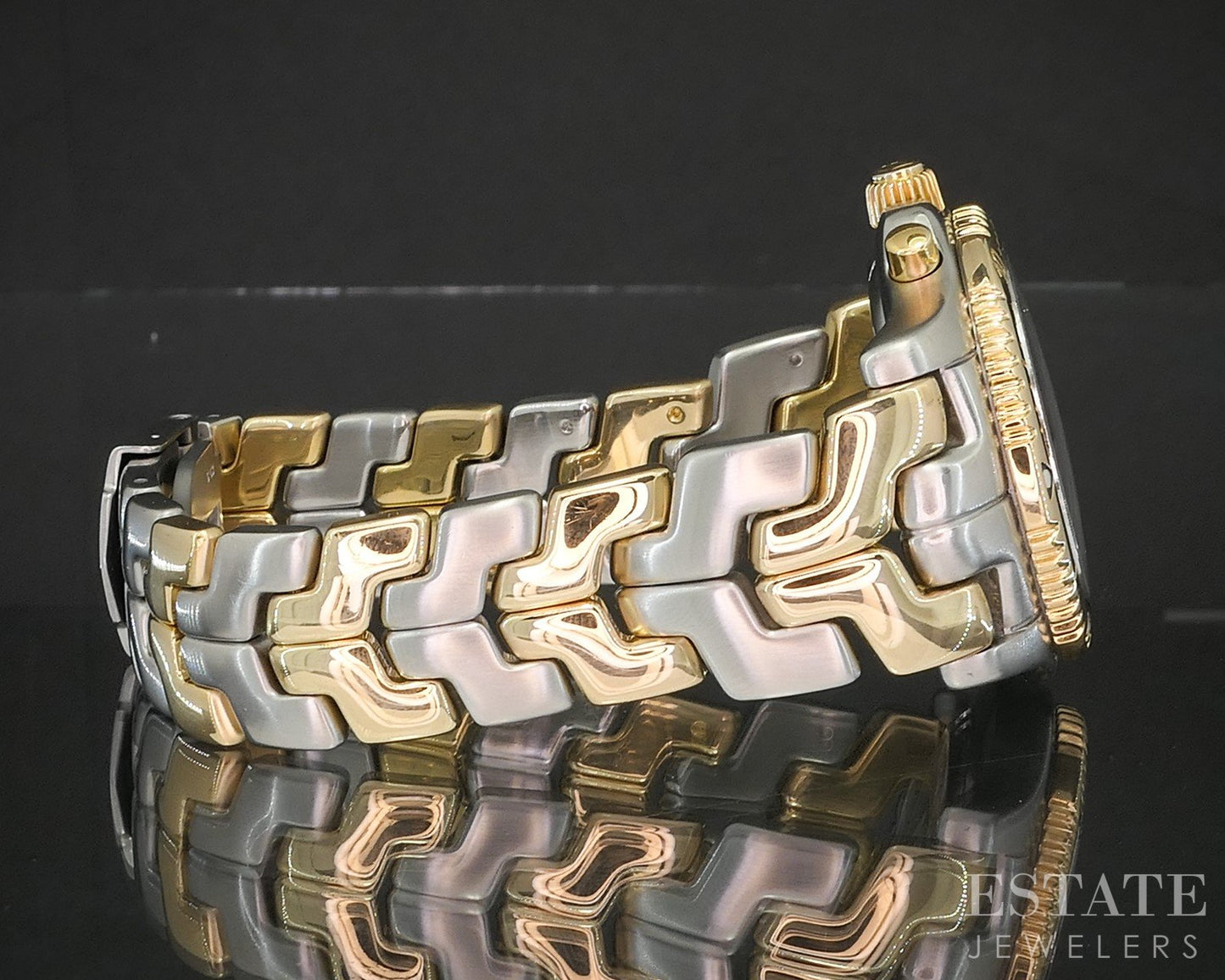 Vintage Tag Heuer Link Chronograph CT1150 18k & Stainless Mens Watch p15056